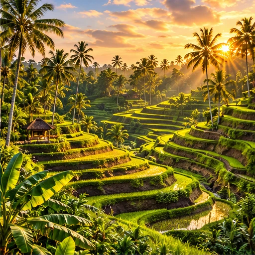Tegallalang Rice Terraces ? AI-generated destination illustration